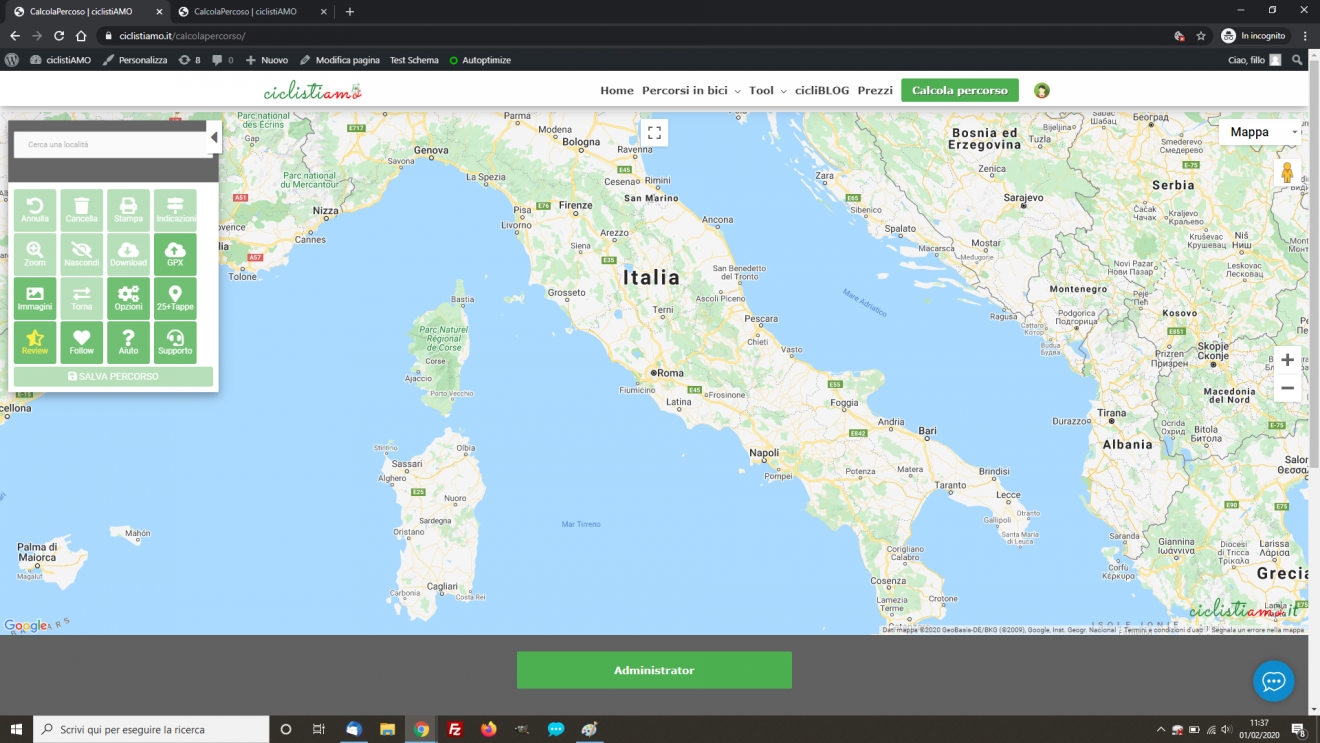 google maps calcola percorso in bicicletta